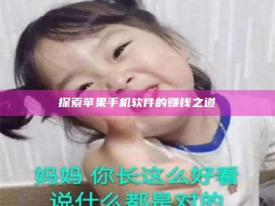 正定探索苹果手机软件的赚钱之道